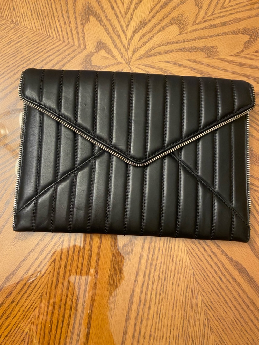 Rebecca Minkoff Black Quilted Envelope Clutch